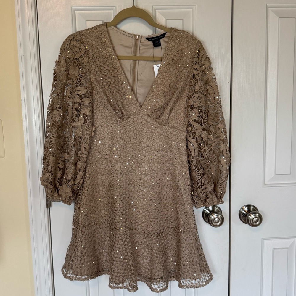 French Connection Fit and Flare Dress with sparkling details